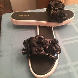 Nine West Relly Shoe Large Flowered Sandals